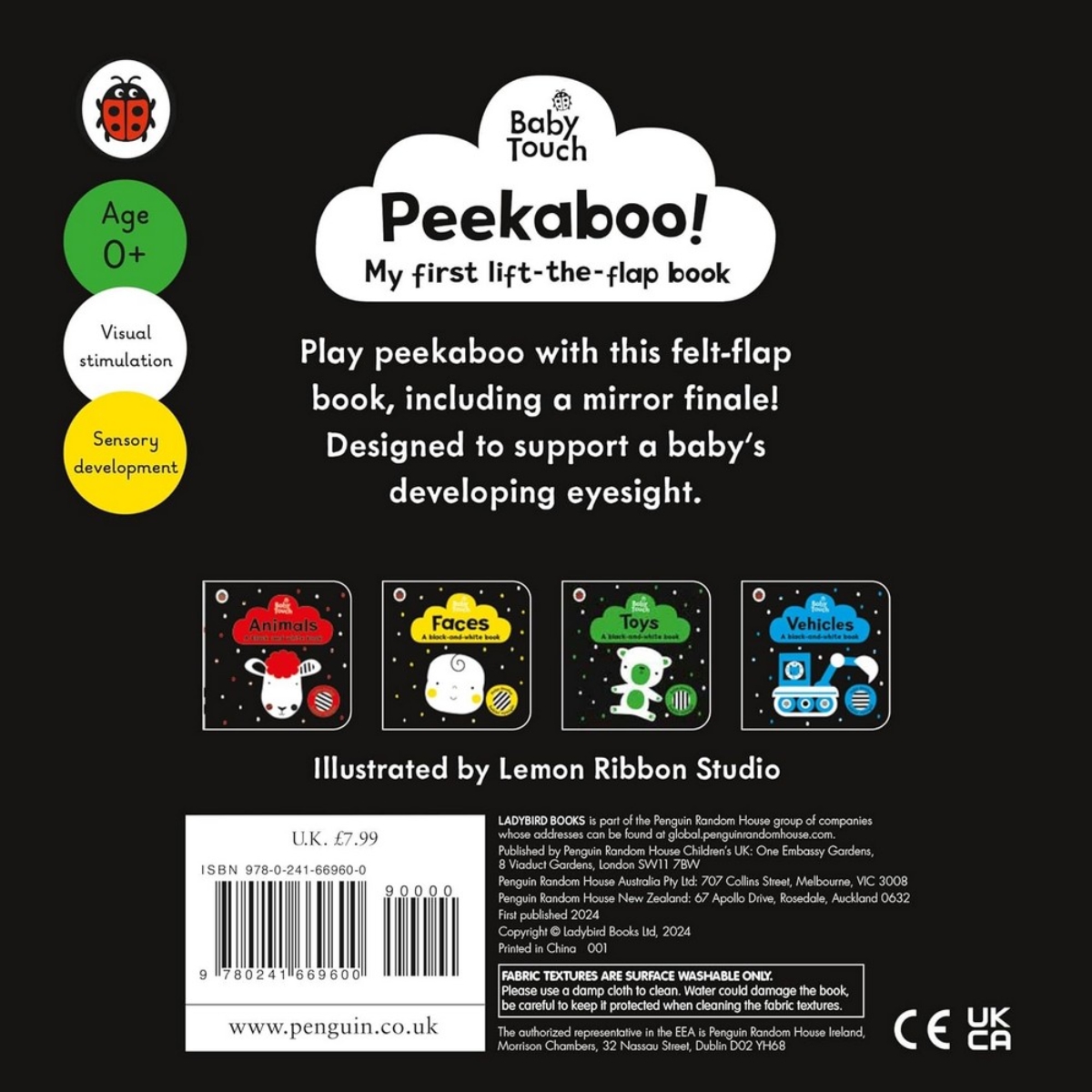 Baby Touch: Peekaboo!: كتابي الأول برفرف من اللباد بالأبيض والأسود تأليف ليدي بيرد - 11 يوليو 2024