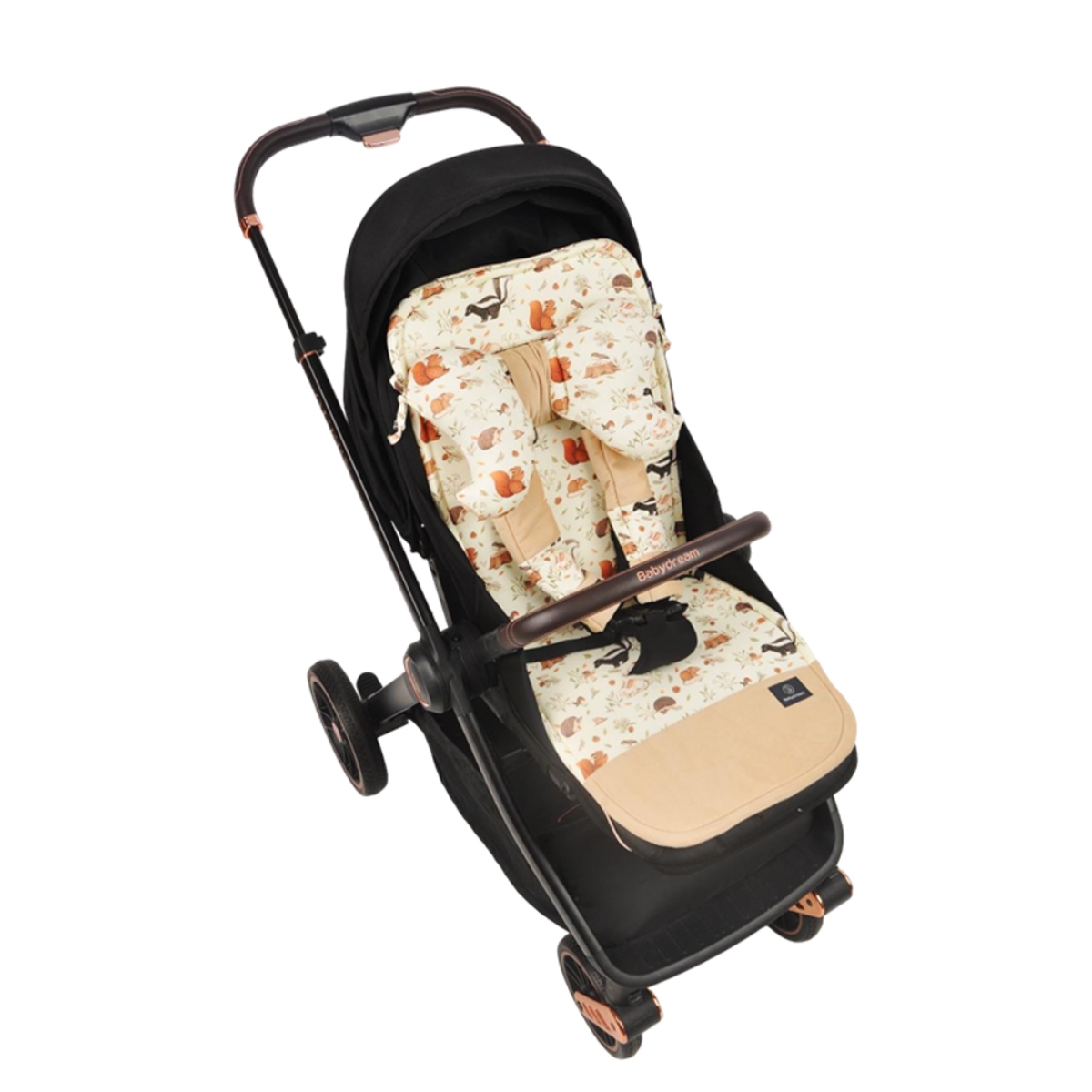 بيبي دريم وسادة عربة مزدوجة الجانبين بلون بيج للأطفال من عمر 0 إلى 2 سنة