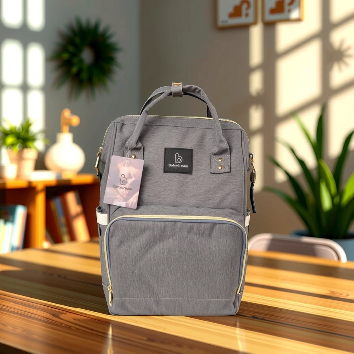 بيبي دريم حقيبة حفاضات متعددة الاستخدامات للأطفال، رمادي، عمر 0 إلى 2 سنة