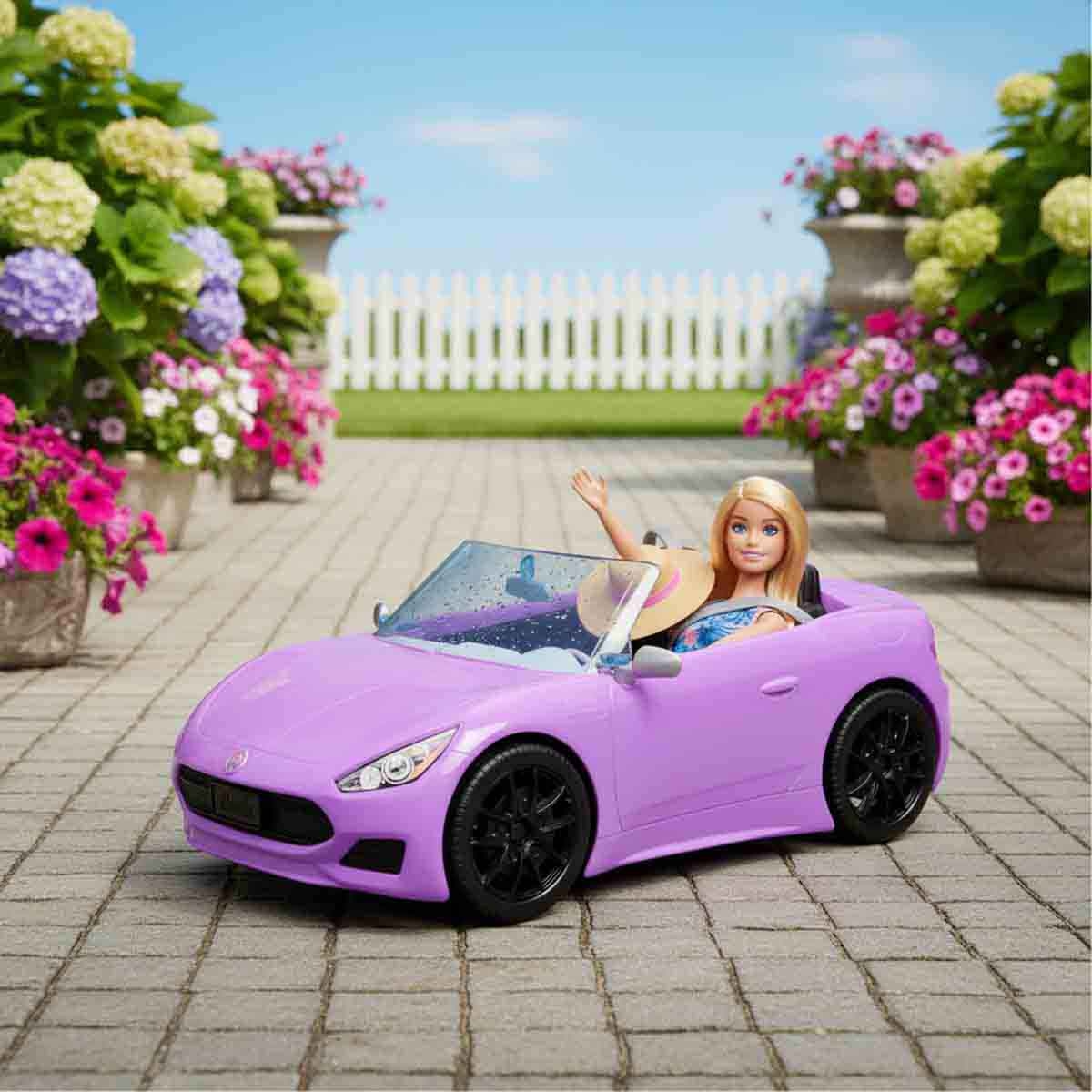Barbie Glam Convertible Vehicle with Doll Set Girls, 3-4 Years