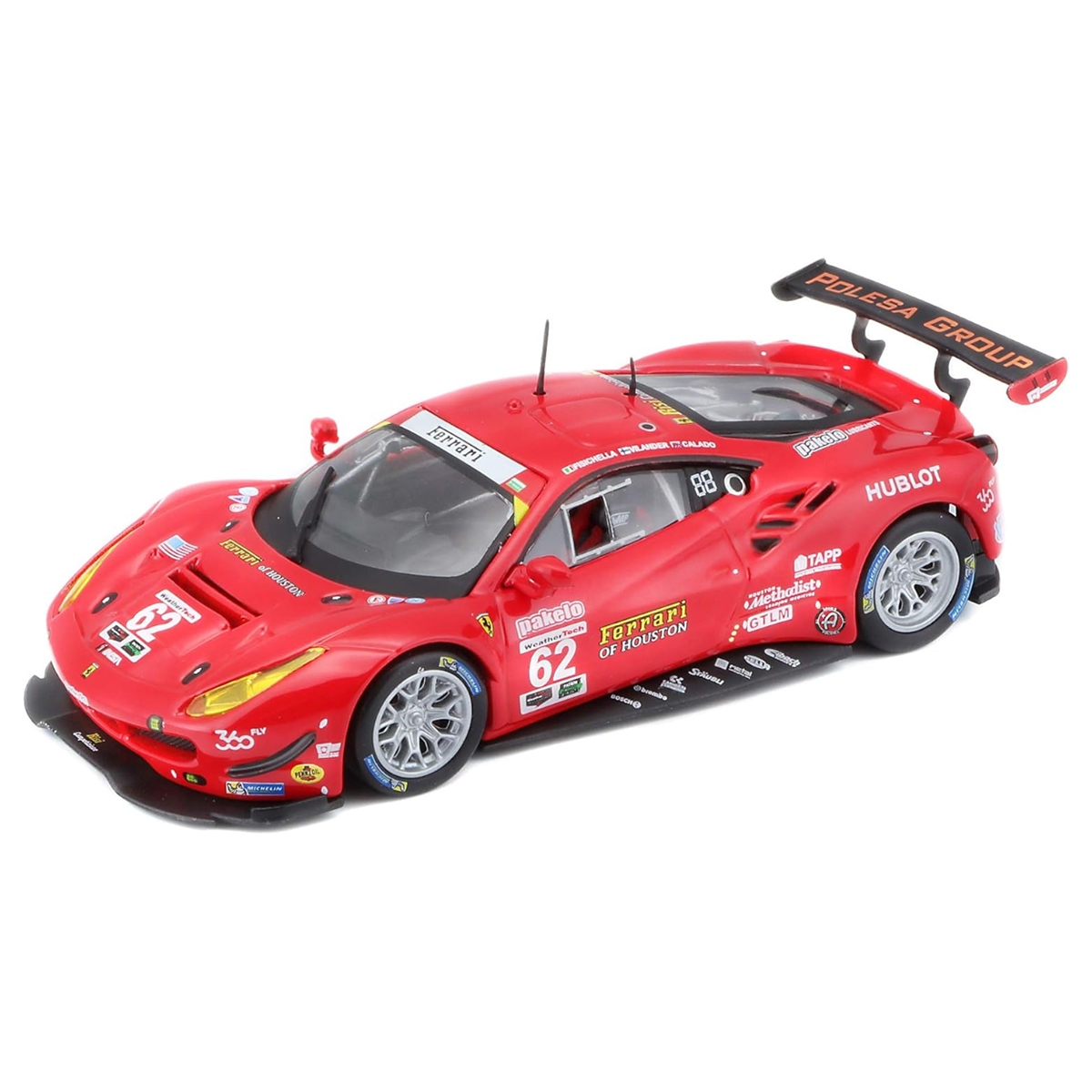 بوراجو سيارة داي كاست فيراري ريسنغ 488 GTE موديل 2017 بمقياس 1:43 للأولاد، 13+ سنة