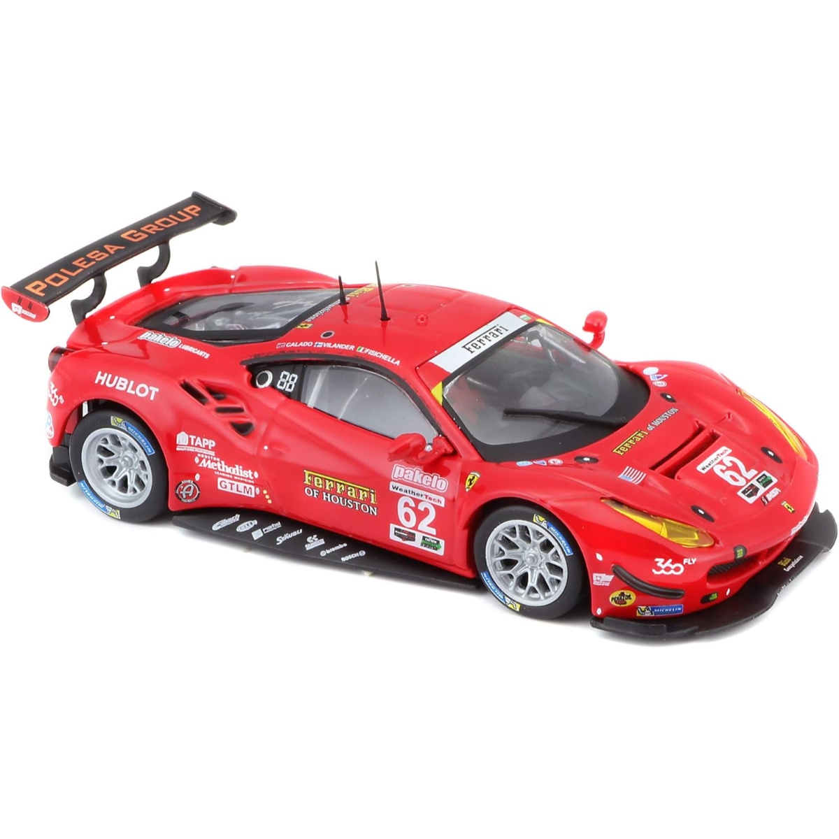 بوراجو سيارة داي كاست فيراري ريسنغ 488 GTE موديل 2017 بمقياس 1:43 للأولاد، 13+ سنة