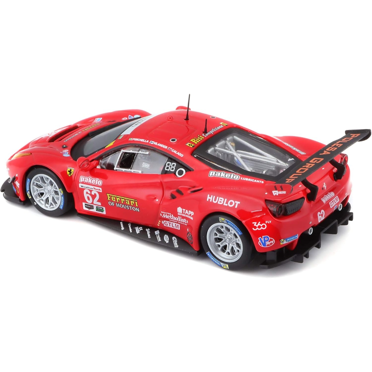 بوراجو سيارة داي كاست فيراري ريسنغ 488 GTE موديل 2017 بمقياس 1:43 للأولاد، 13+ سنة