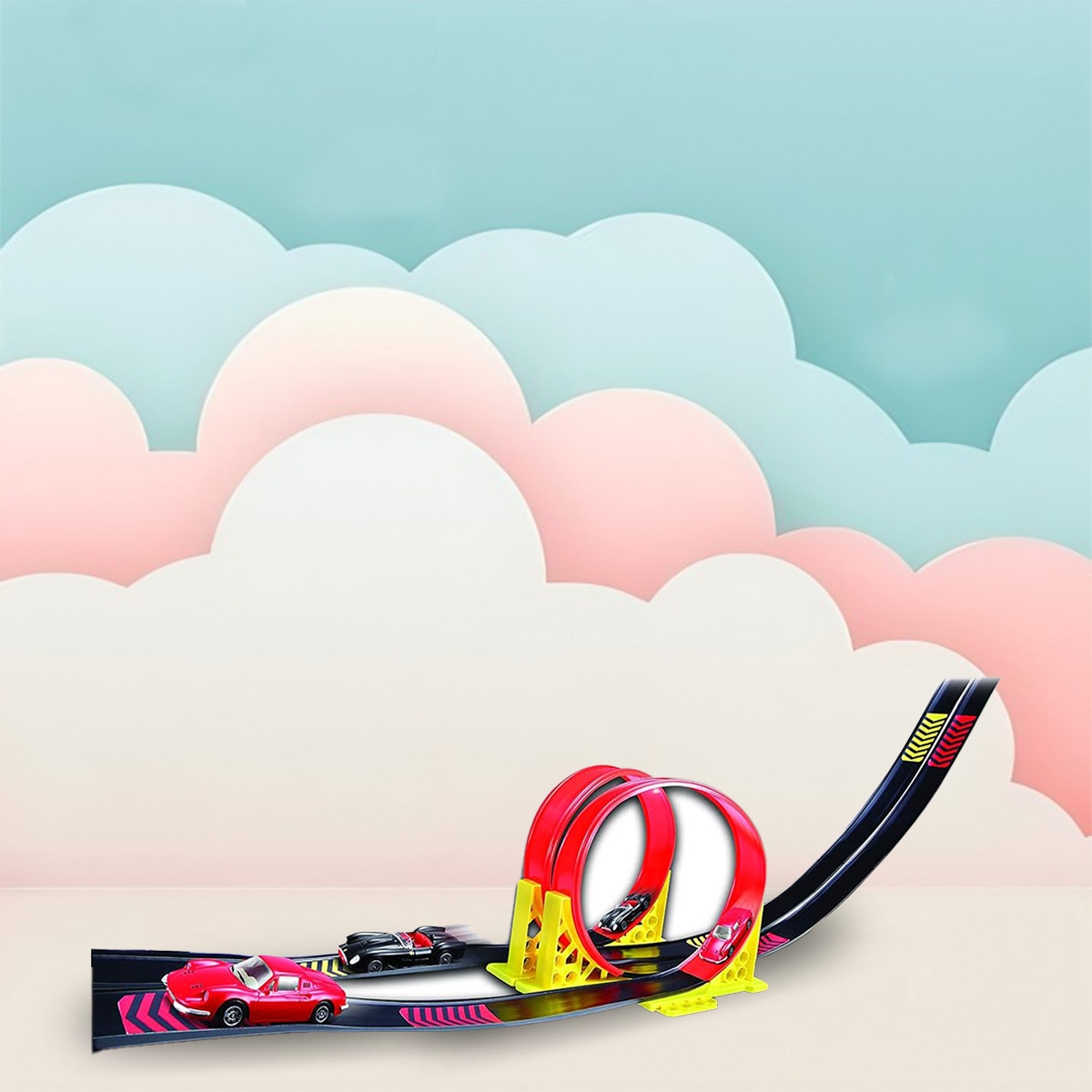 بوراجو مجموعة سباق فيراري بمسارين دائريين بمقياس 1:43 للجنسين، 3-4 سنوات