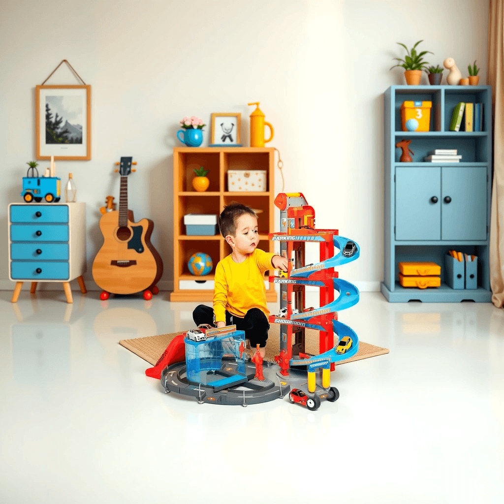 بوراجو طقم سيارات ميغا ديلر ستريت فاير مقياس 1:43 للجنسين، 3-4 سنوات