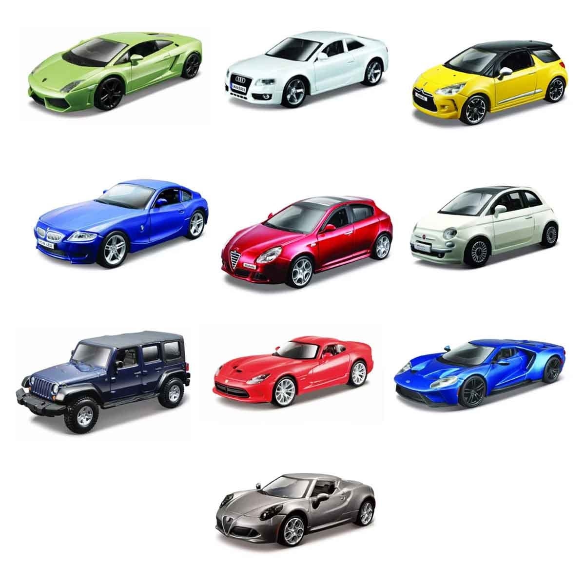 بوراغو مجموعة مرآب مواقف سيارات فيراري للسباق مع سيارة دايكاست متنوعة، للأولاد، 3-4 سنوات