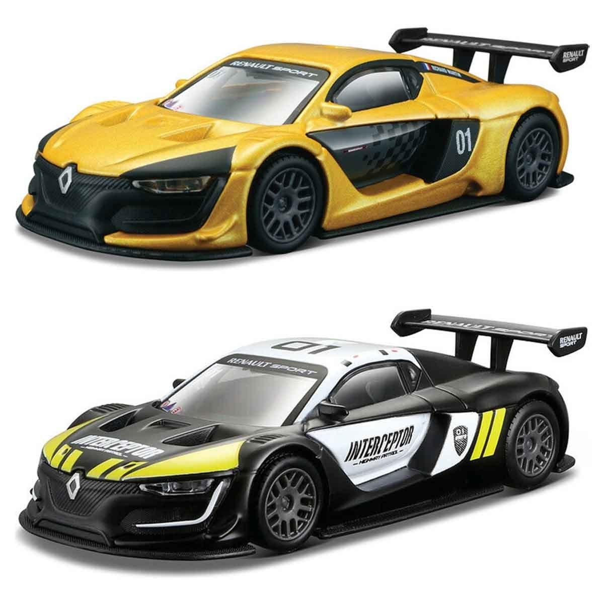 Bburago Street Fire Garage Parking Playset & Renault Sport Diecast Car Bundle Unisex, 3-4 Years