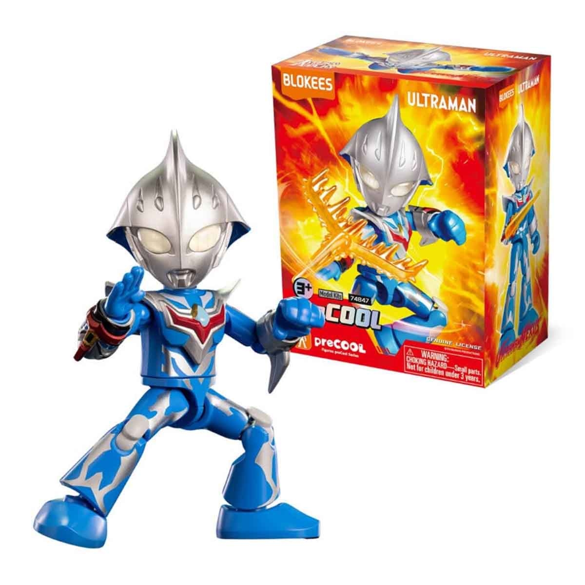 Blokees Ultraman 74847 Precool 06 Nexus Junis Blue Action Figure Model Kit Unisex, 3-4 Years