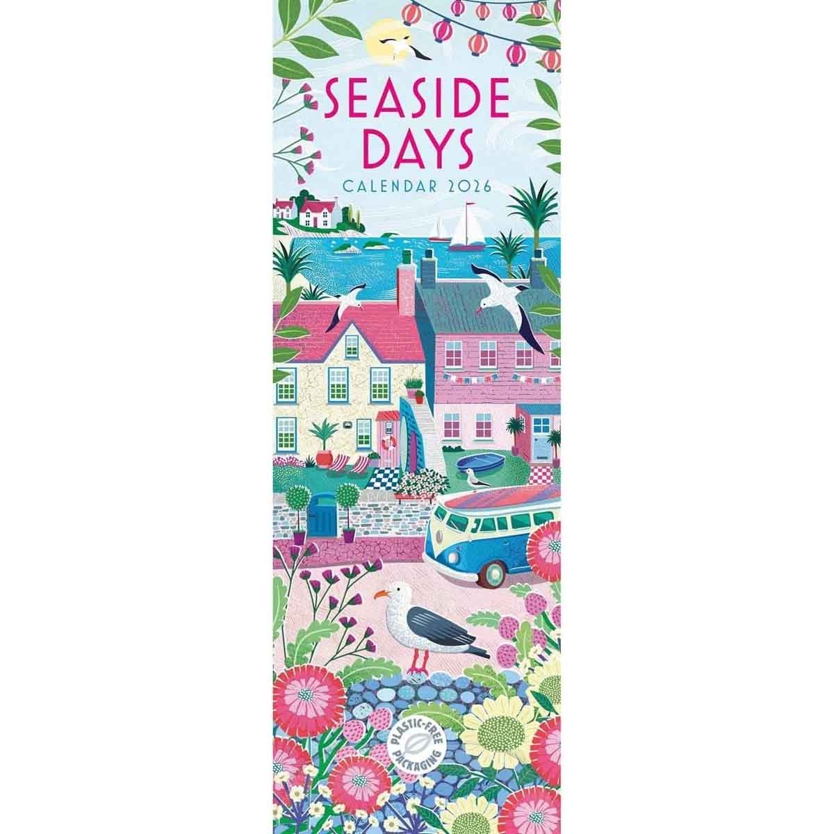 Carousel Worldwide, Seaside Days 2026 Slim Wall Calendar by Carousel Worldwide