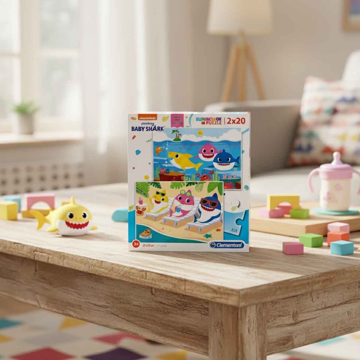 Clementoni Super Color Baby Shark Jigsaw Puzzle Unisex, 3-4 Years, Pack of 2