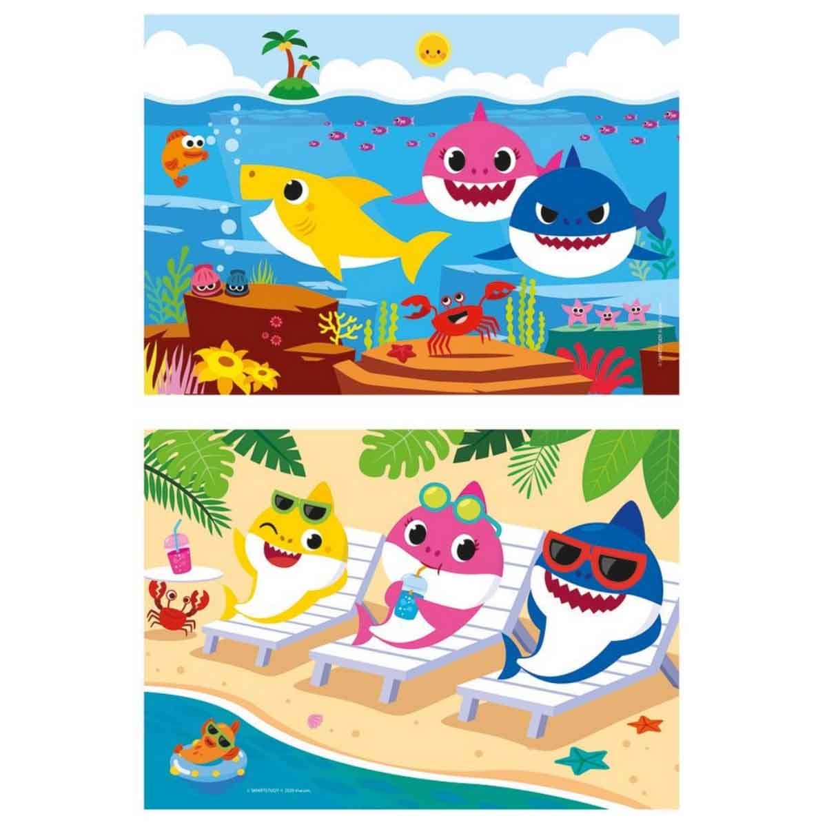Clementoni Super Color Baby Shark Jigsaw Puzzle Unisex, 3-4 Years, Pack of 2