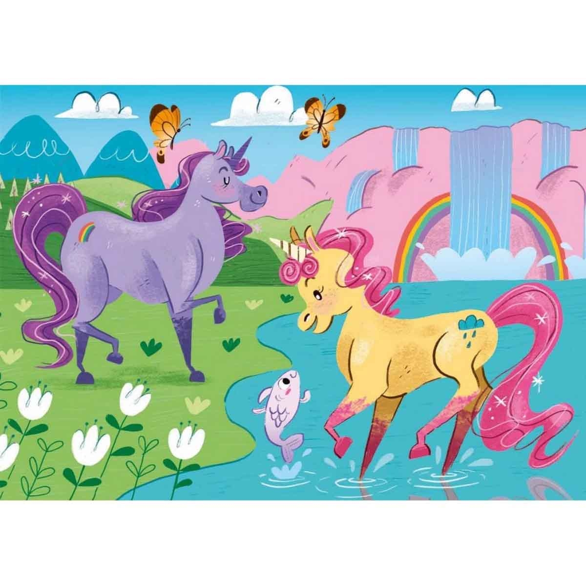 Clementoni Super Color I Believe in Unicorns Jigsaw Puzzle Girls, 3-4 Years, Pack of 2