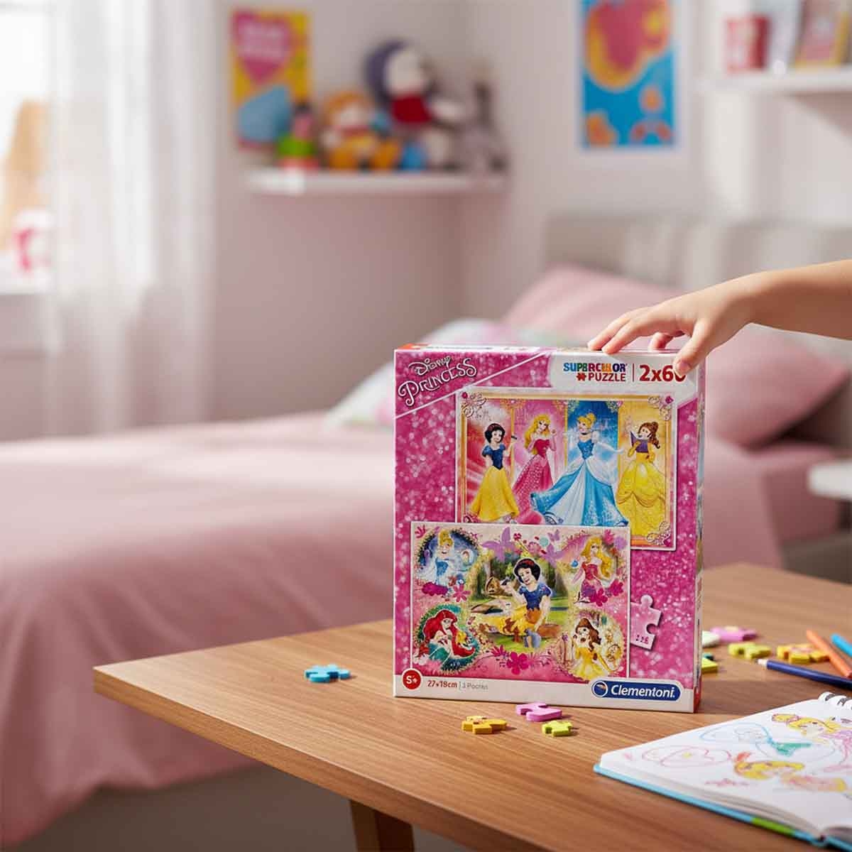 Clementoni Supercolor Disney Princess Jigsaw Puzzle Girls, 5-7 Years, Pack of 2