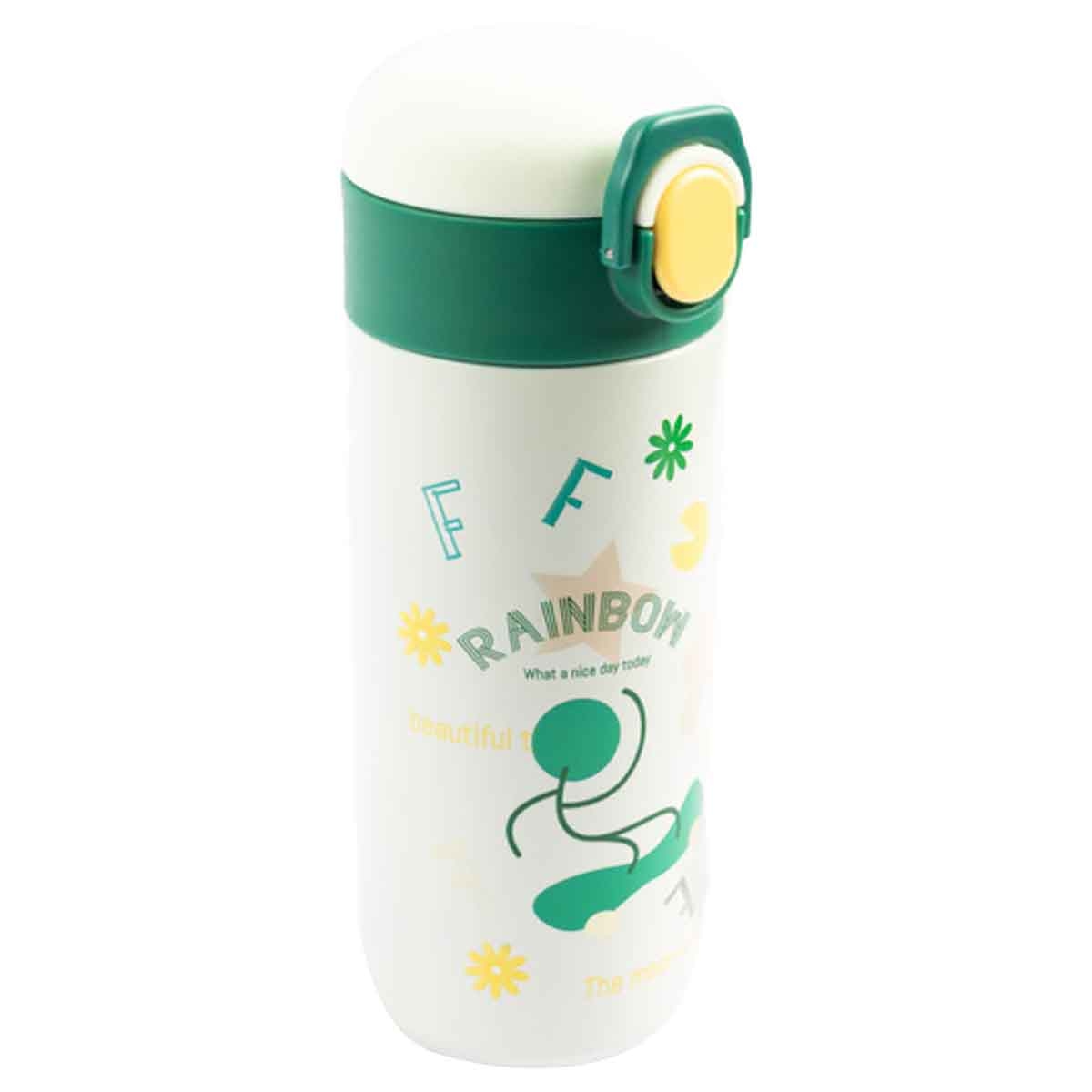 كوكوبي زجاجة مياه معزولة من الستانلس ستيل سعة 500 مل باللون الأخضر للجنسين، من 3 إلى 4 سنوات