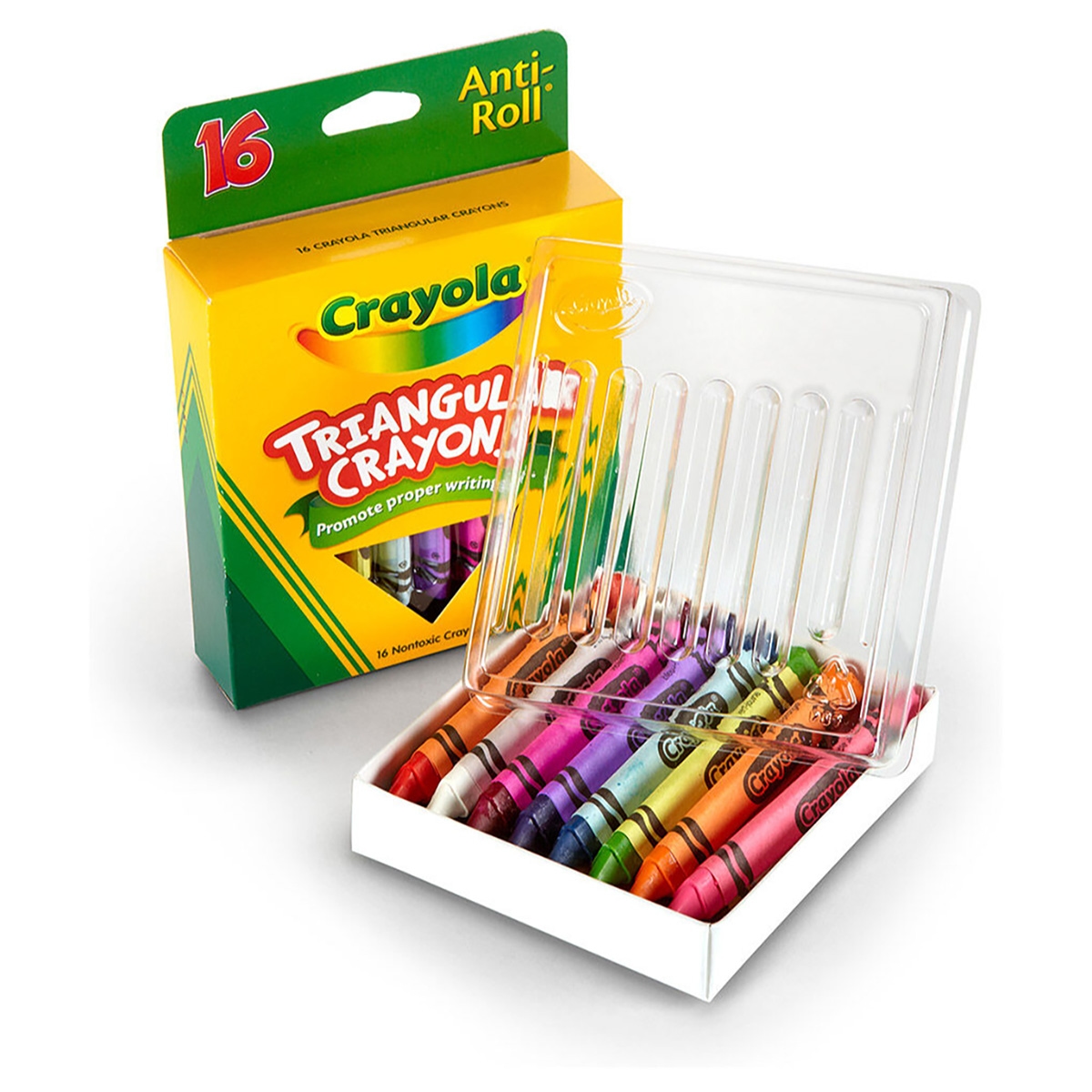Crayola Anti-Roll Triangular Crayons Unisex, 3-4 Years, Pack of 16