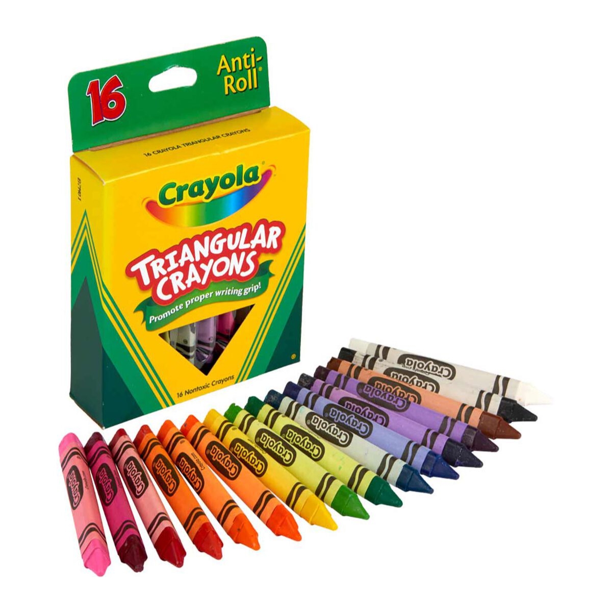Crayola Anti-Roll Triangular Crayons Unisex, 3-4 Years, Pack of 16
