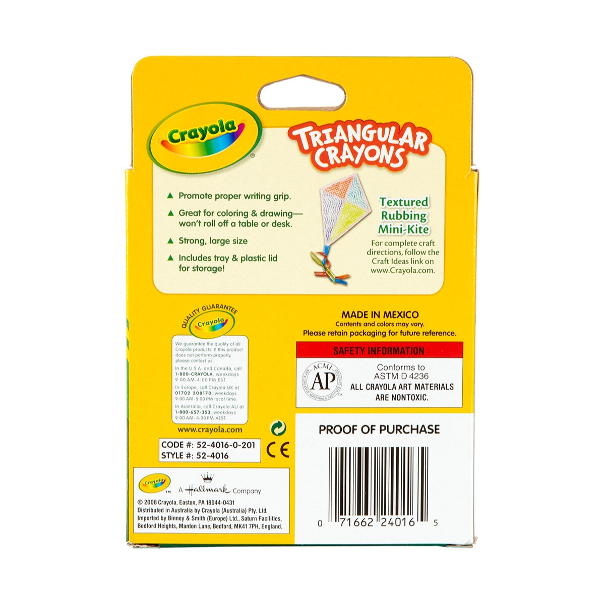 Crayola Anti-Roll Triangular Crayons Unisex, 3-4 Years, Pack of 16