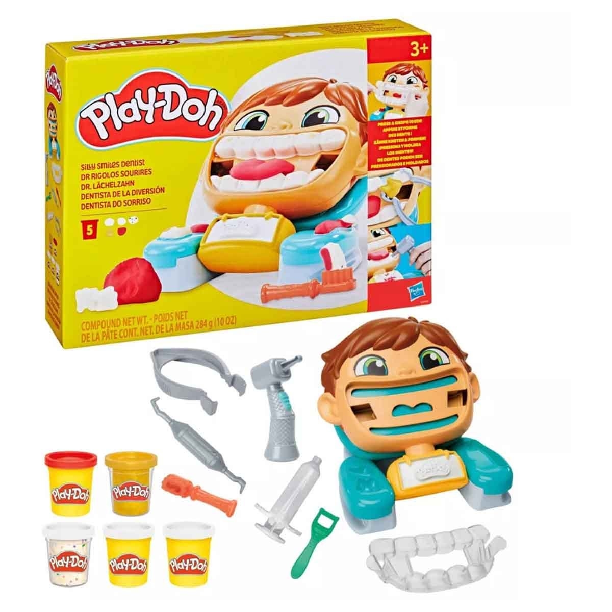 Crayola Clay with Airbrush, Egg Crayons & Miraculous Slime Donuts & Play-Doh Dentist Bundle Pack Unisex, 5-7 Years