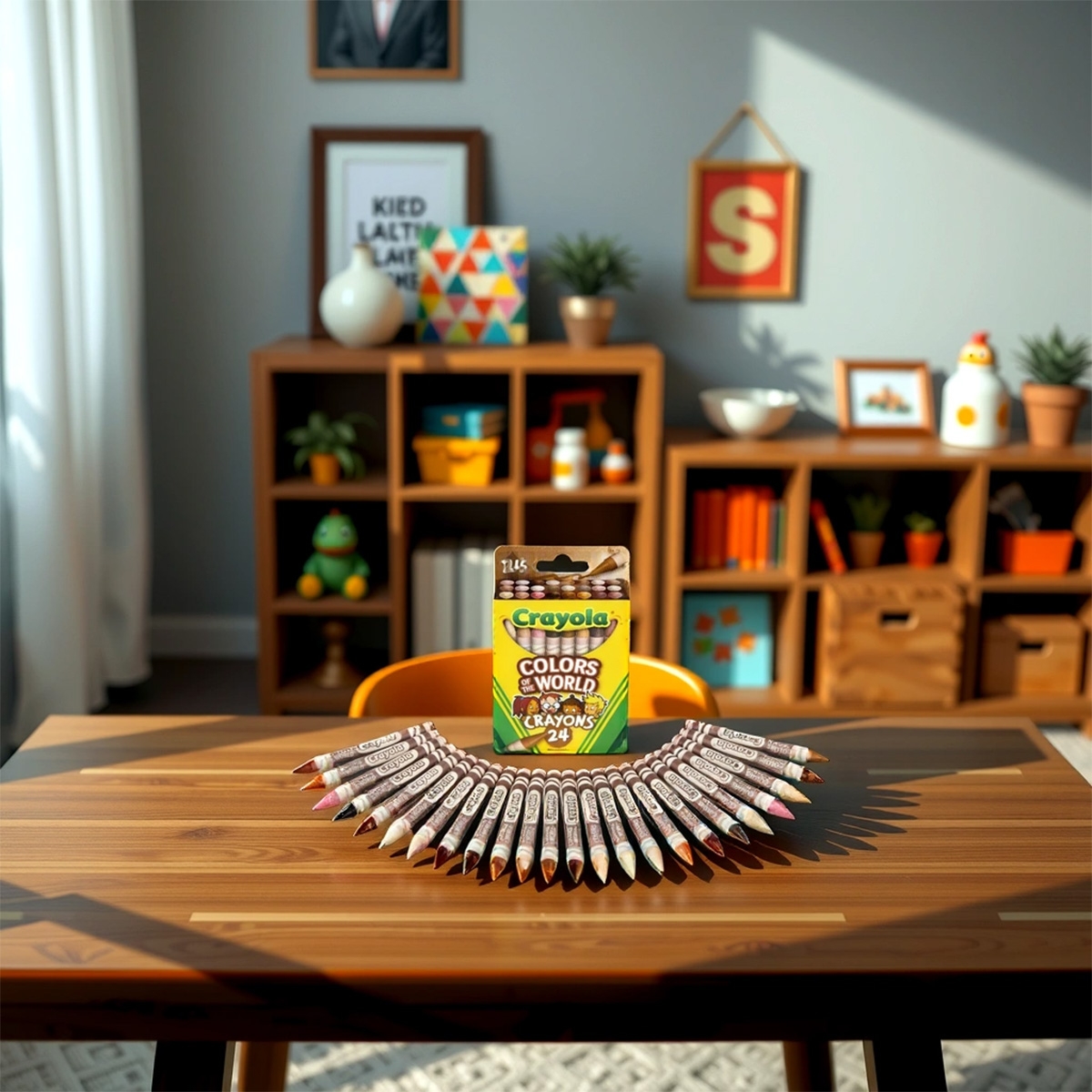 كرايولا علبة من 24 قلم شمعي ألوان عالمية للجنسين، 3-4 سنوات