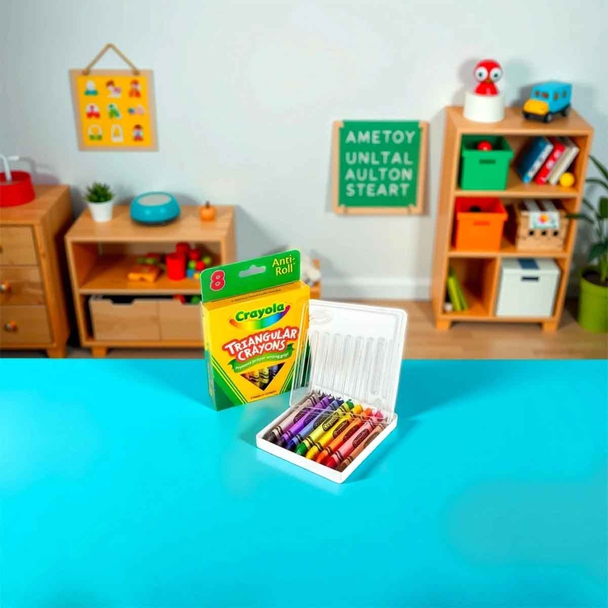 كرايولا مجموعة أقلام شمعية ومثلثة مع كتاب تلوين وأقلام شمعية مثلثة قابلة للغسل مجموعة، للجنسين، 3-4 سنوات