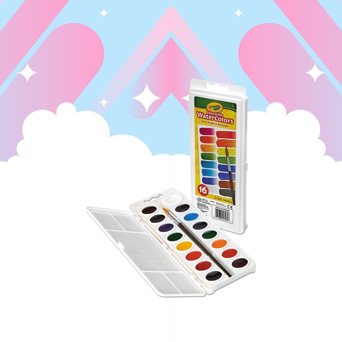 Crayola Extra-Bright and Blendable Education Watercolor Palette Tray Unisex, 5-7 Years