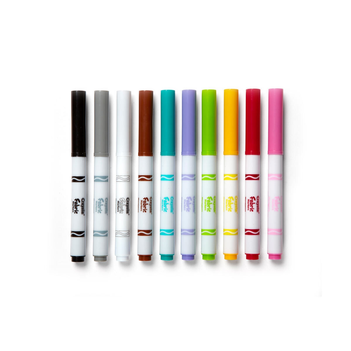 كرايولا ماركرز للأقمشة برأس رفيع للجنسين، 5-7 سنوات، مجموعة من 10