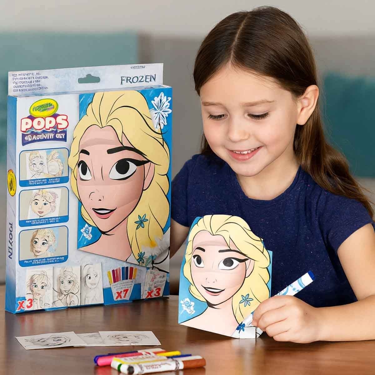 كرايولا مجموعة فروزن ثلاثي الأبعاد مع طقم تلوين ليلو اند ستيتش وسلايم منوع من كريز مجموعة، للجنسين، 3-4 سنوات