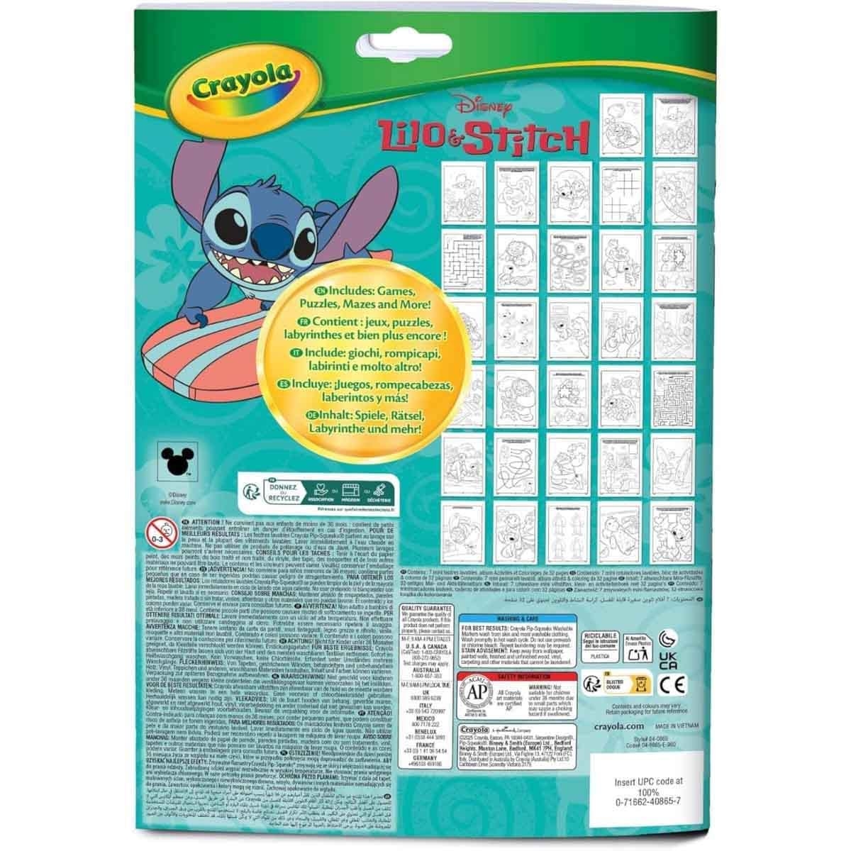 كرايولا مجموعة فروزن ثلاثي الأبعاد مع طقم تلوين ليلو اند ستيتش وسلايم منوع من كريز مجموعة، للجنسين، 3-4 سنوات