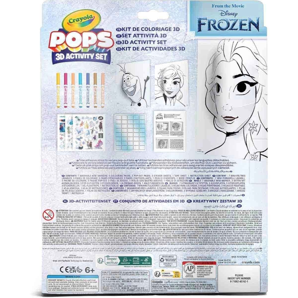 كرايولا مجموعة فروزن ثلاثي الأبعاد مع طقم تلوين ليلو اند ستيتش وسلايم منوع من كريز مجموعة، للجنسين، 3-4 سنوات