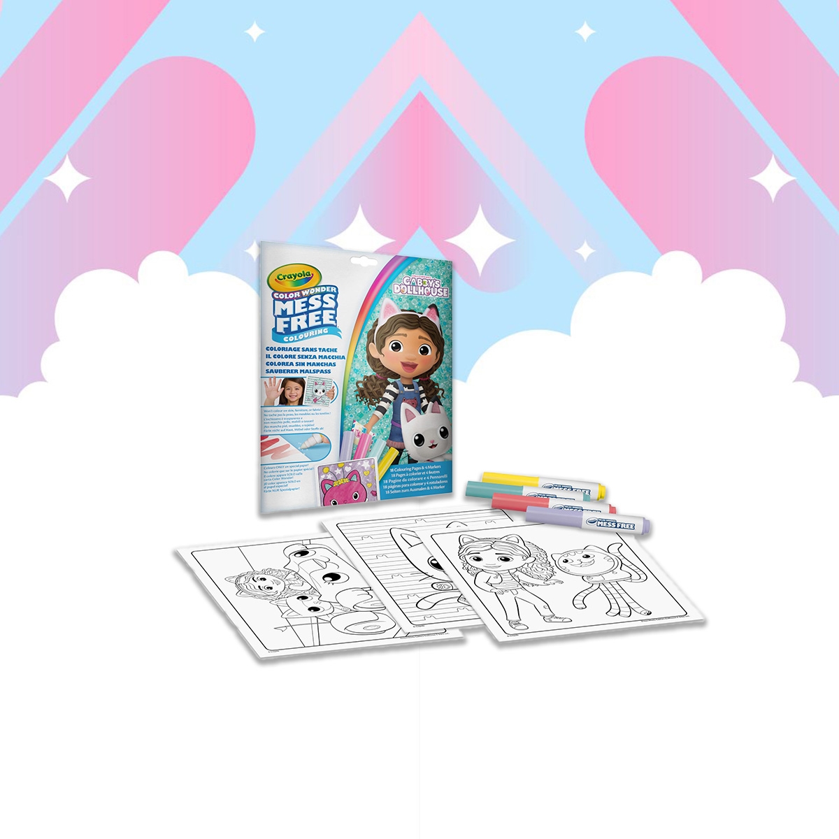 كريولا مجموعة كتاب تلوين جابي دولهاوس مع أقلام تلوين للجنسين، 3-4 سنوات
