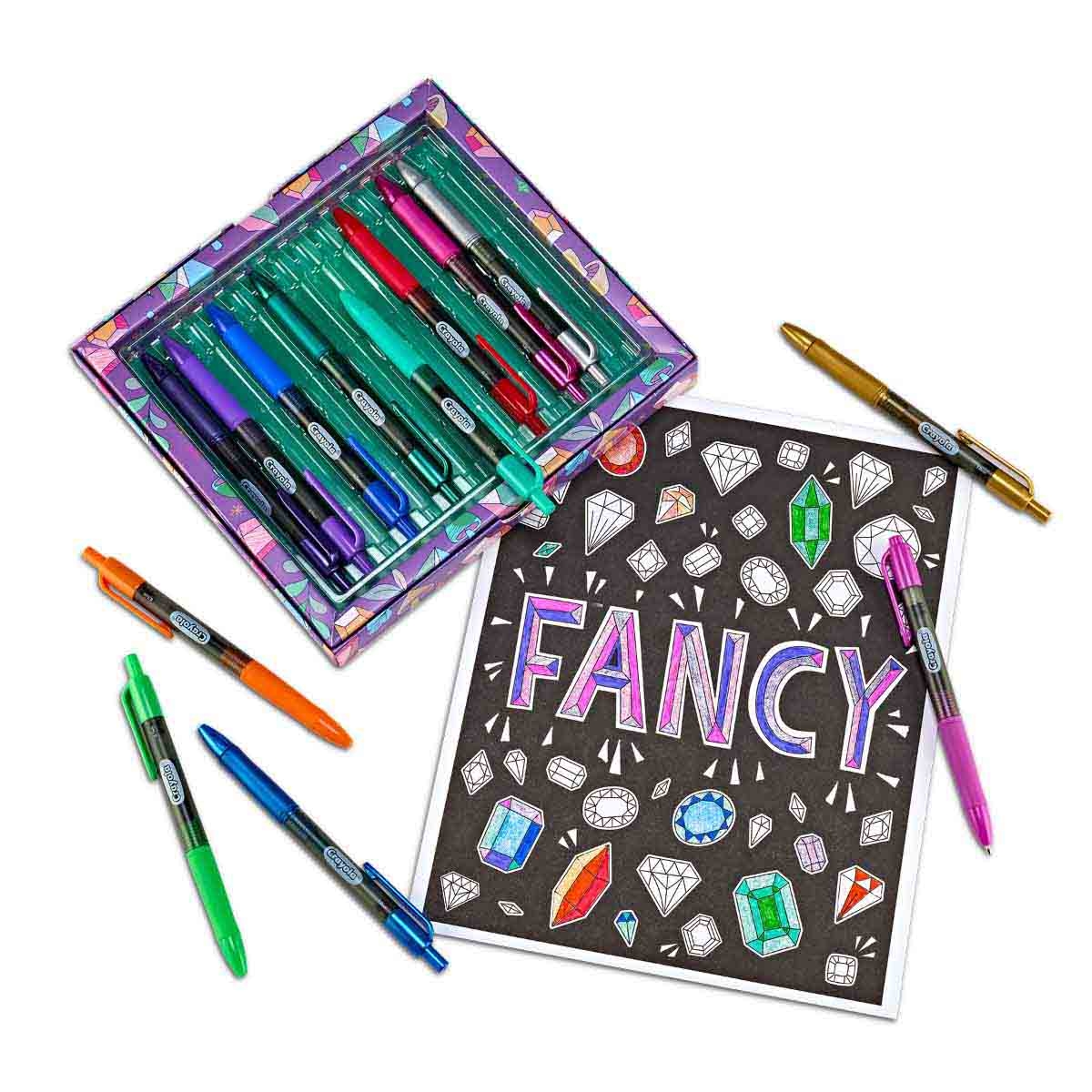 كرايولا مجموعة اقلام جل انك مات ولامع، للجنسين، 8-10 سنوات