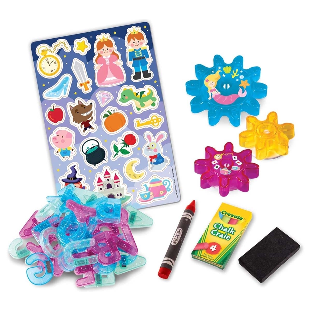 Crayola Fairy Tale Board with Ravensburger Bookcase & Ankit Toys Sequel Board Game Bundle Unisex, 13+ Years