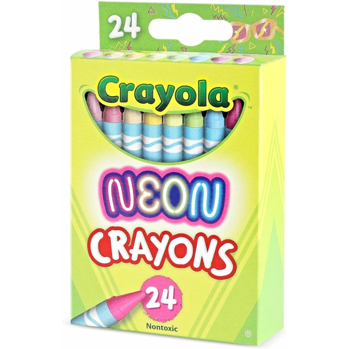Crayola Non-Toxic Neon Crayons Unisex, 3-4 Years, Pack of 24