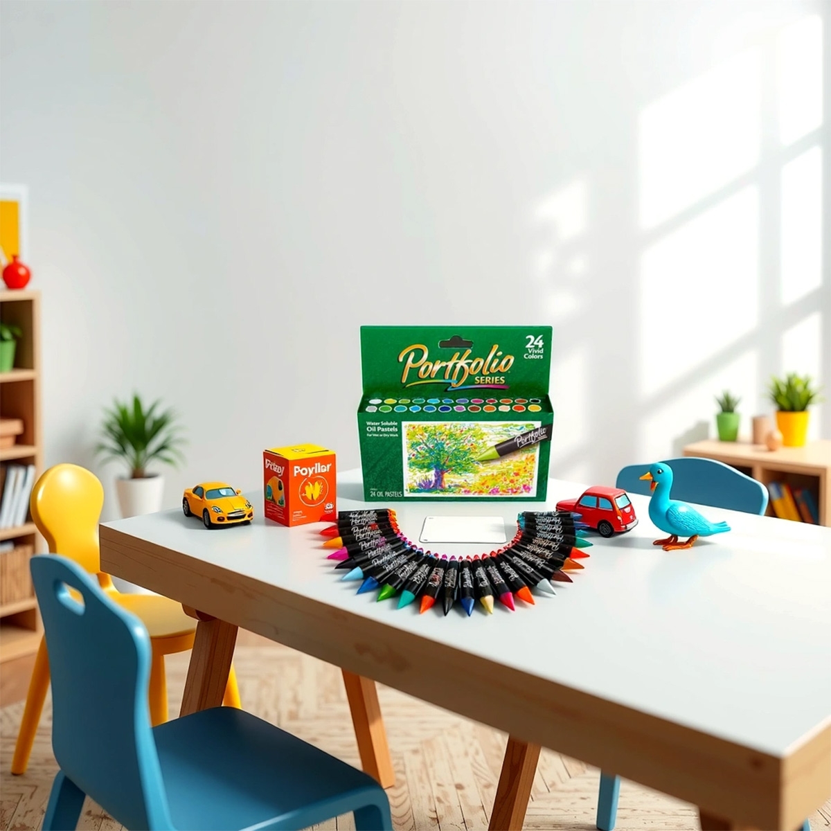 كرايولا علبة من 24 باستيل زيتي قابل للذوبان في الماء من سلسلة بورتفوليو للجنسين، 5-7 سنوات