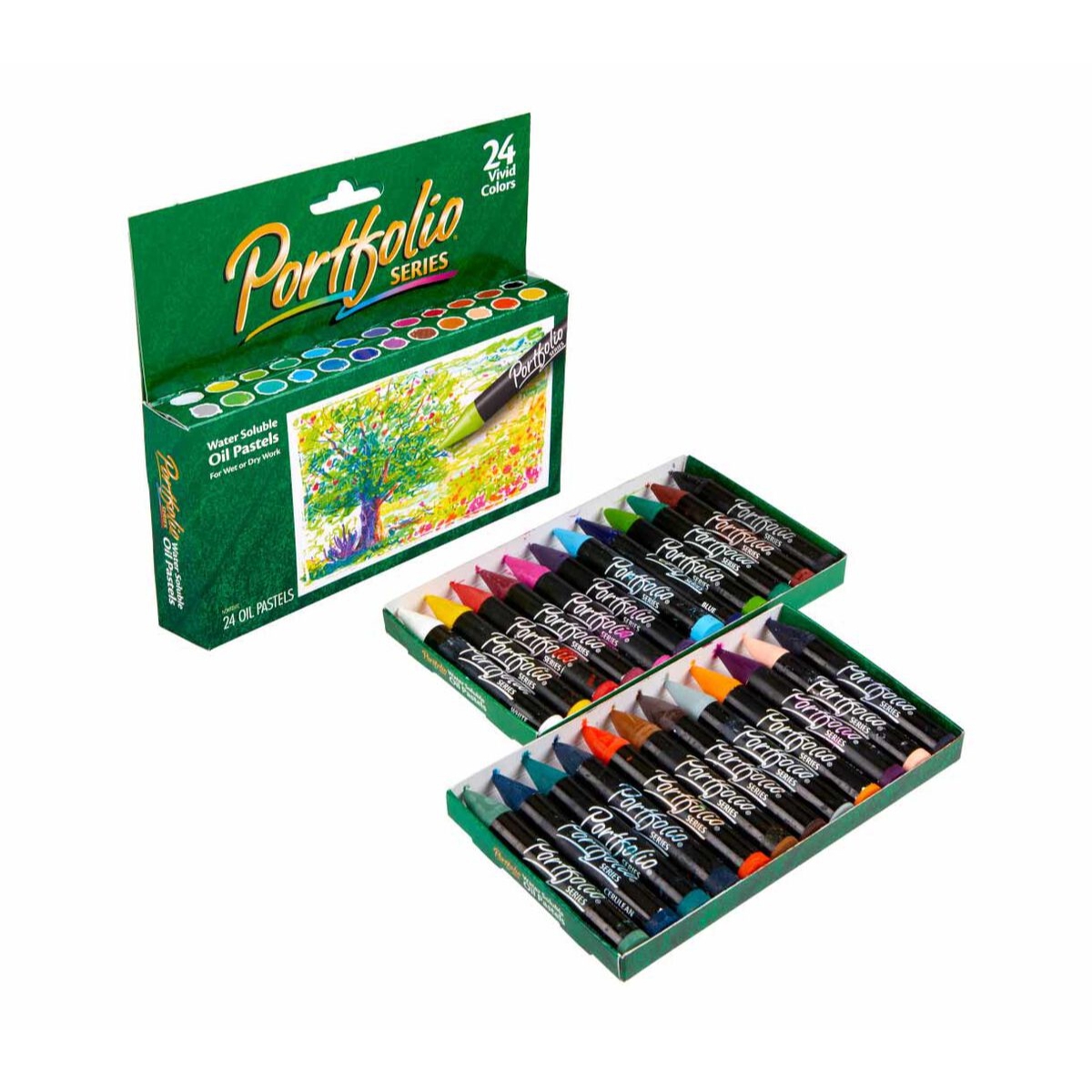 كرايولا علبة من 24 باستيل زيتي قابل للذوبان في الماء من سلسلة بورتفوليو للجنسين، 5-7 سنوات