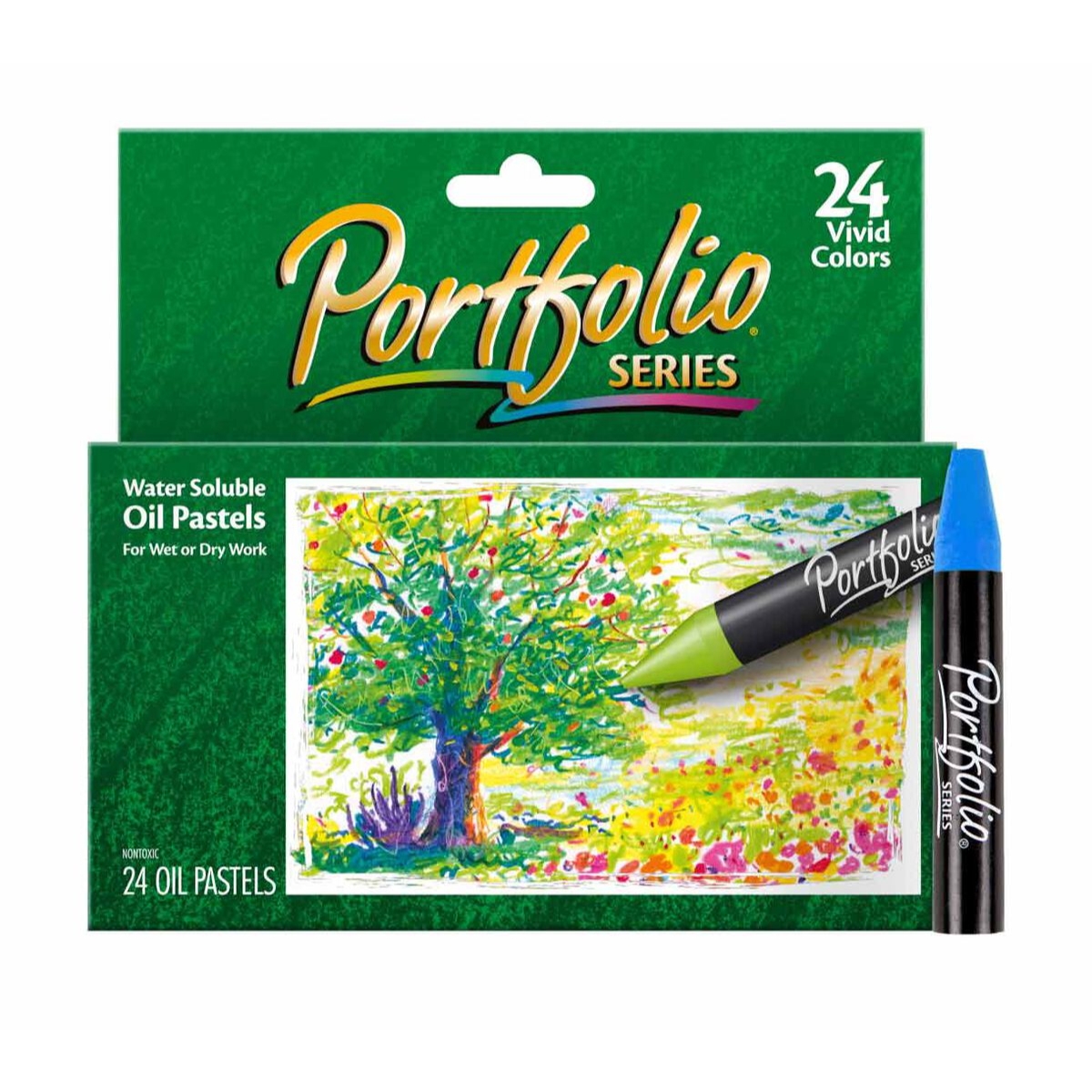 كرايولا علبة من 24 باستيل زيتي قابل للذوبان في الماء من سلسلة بورتفوليو للجنسين، 5-7 سنوات