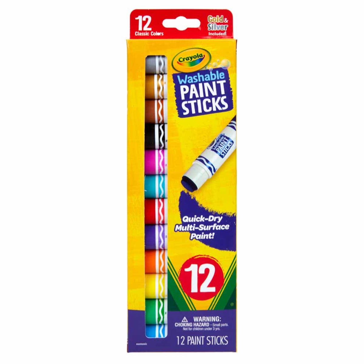 كريولا أقلام تلوين سريعة الجفاف قابلة للغسل للجنسين، 3-4 سنوات، مجموعة من 12