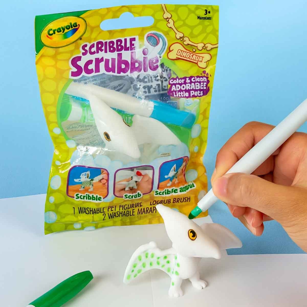 كرايولا سكربل سكروبي مجموعة لعب ديناصور، للجنسين، 3-4 سنوات