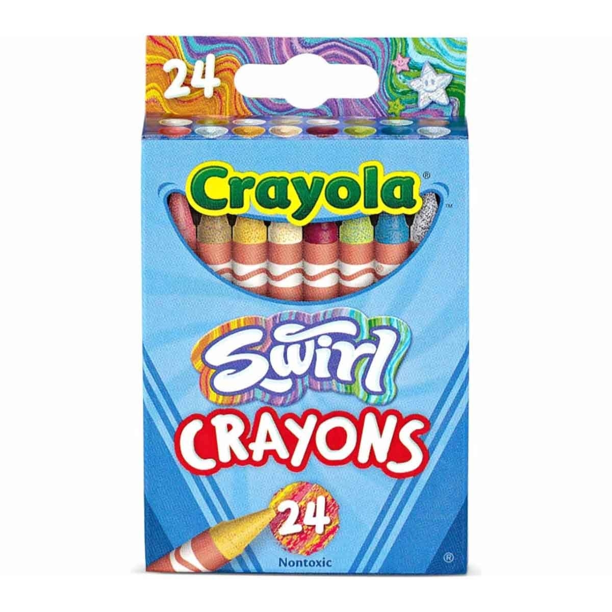 Crayola Swirl & Twistable Crayon with Watercolours, Art Case & Coloring Book Bundle Pack Unisex, 3-4 Years