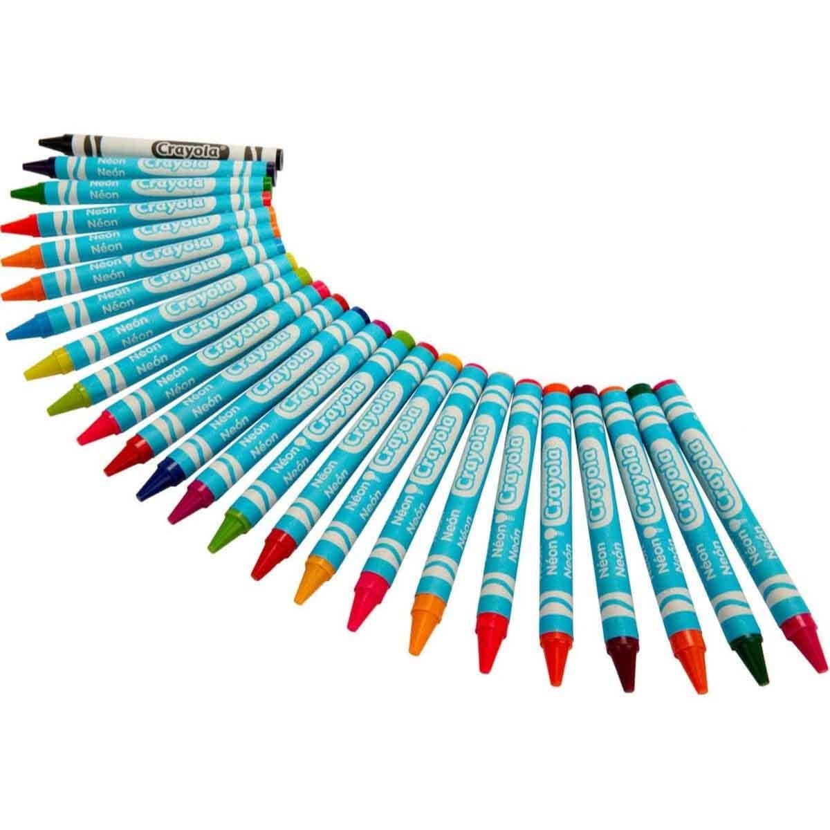 كرايولا مجموعة استوديو فن متوهج للسفر مع أقلام شمعية نيون مجموعة، للجنسين، 5-7 سنوات