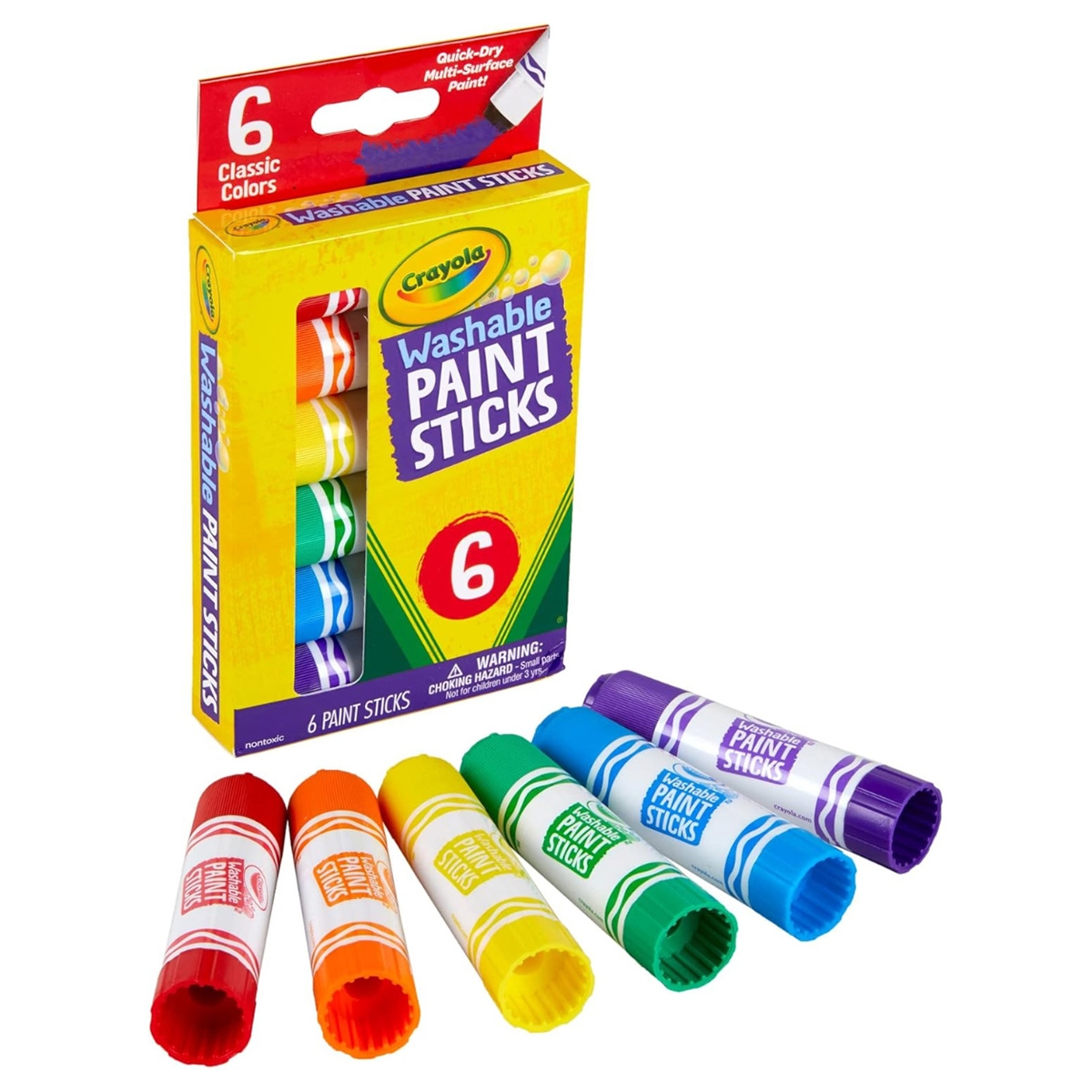 Crayola Washable Paint Sticks Unisex, 3-4 Years, Pack of 6