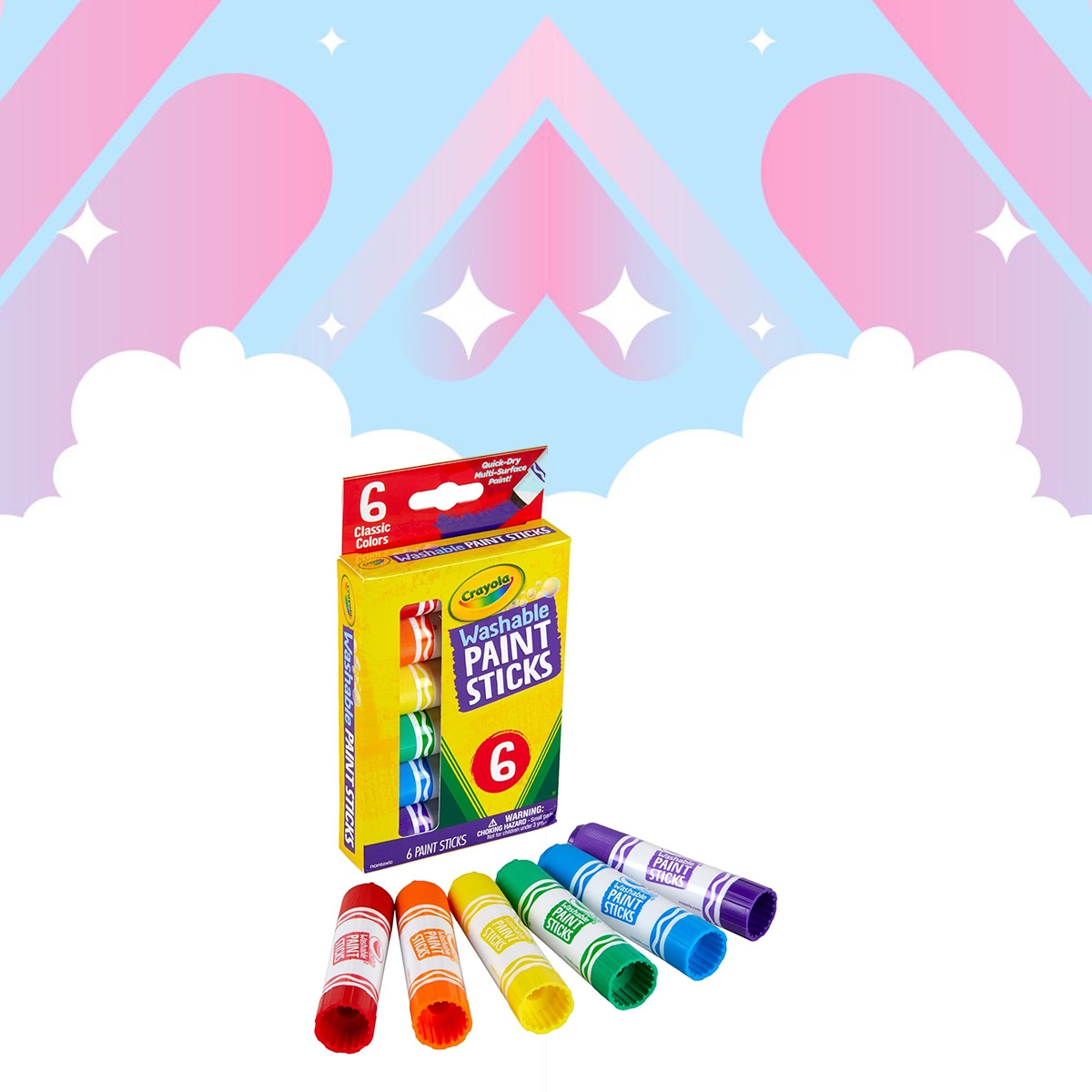 Crayola Washable Paint Sticks Unisex, 3-4 Years, Pack of 6