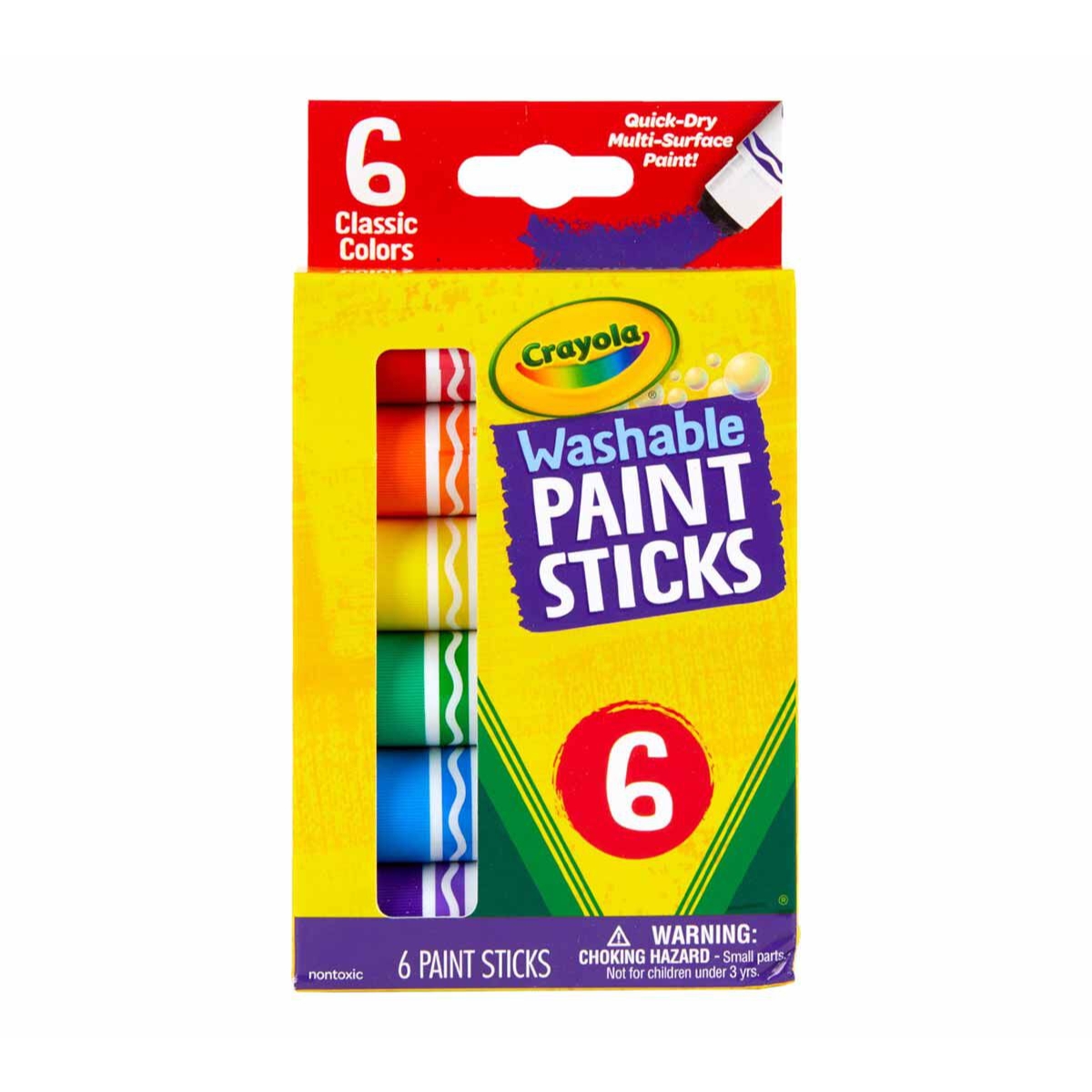 Crayola Washable Paint Sticks Unisex, 3-4 Years, Pack of 6