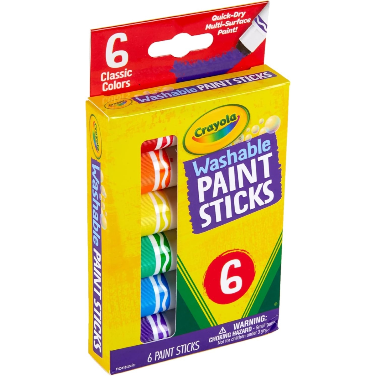 Crayola Washable Paint Sticks Unisex, 3-4 Years, Pack of 6