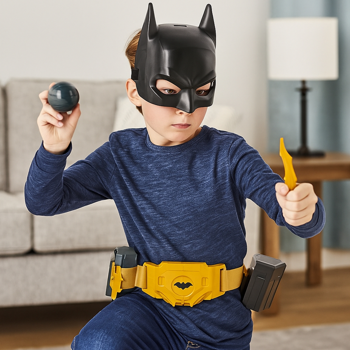 دي سي كوميكس مجموعة حزام أدوات باتمان مع قناع، للأولاد، من عمر 5 إلى 7 سنوات