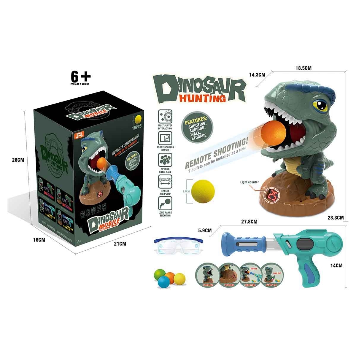 JPL 19899B Dinosaur Hunting Toy Set Unisex, 5-7 Years