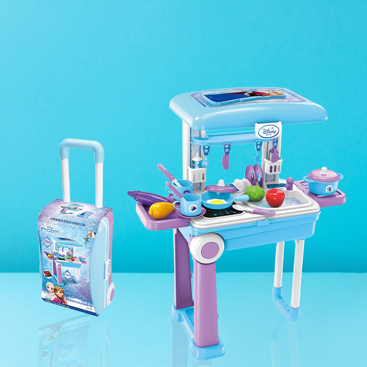 ديزني فروزن مجموعة لعب مطبخ محمول للبنات، 3-4 سنوات