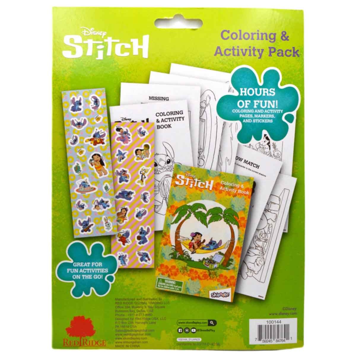 ديزني ستيتش مجموعة تلوين وأنشطة مع أقلام تلوين للأطفال بعمر 3-4 سنوات