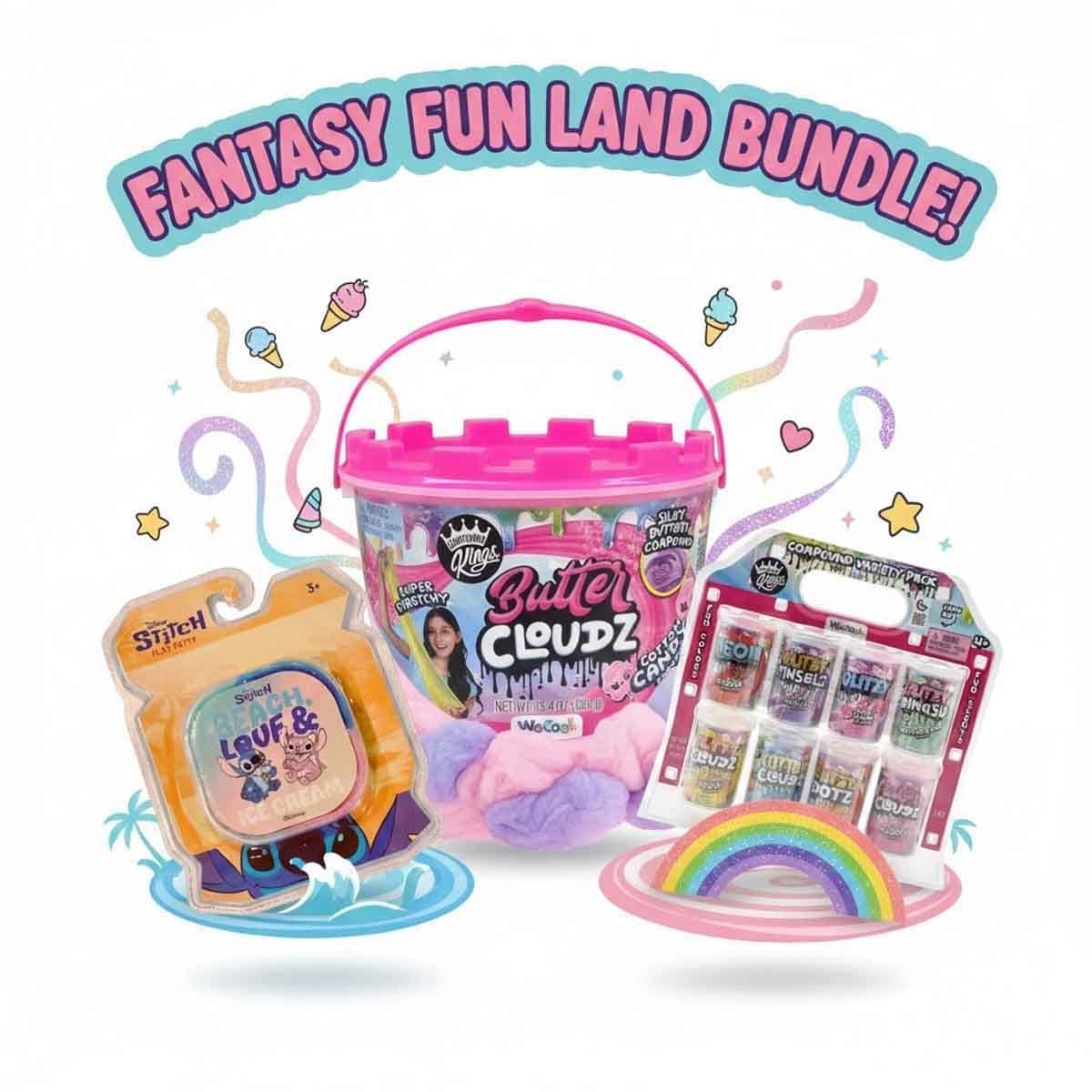 ديزني ستيتش مجموعة بوتي اللعب مع سلايم باتر كلاودز وطقم السلايم المتنوع، للجنسين، 3-4 سنوات