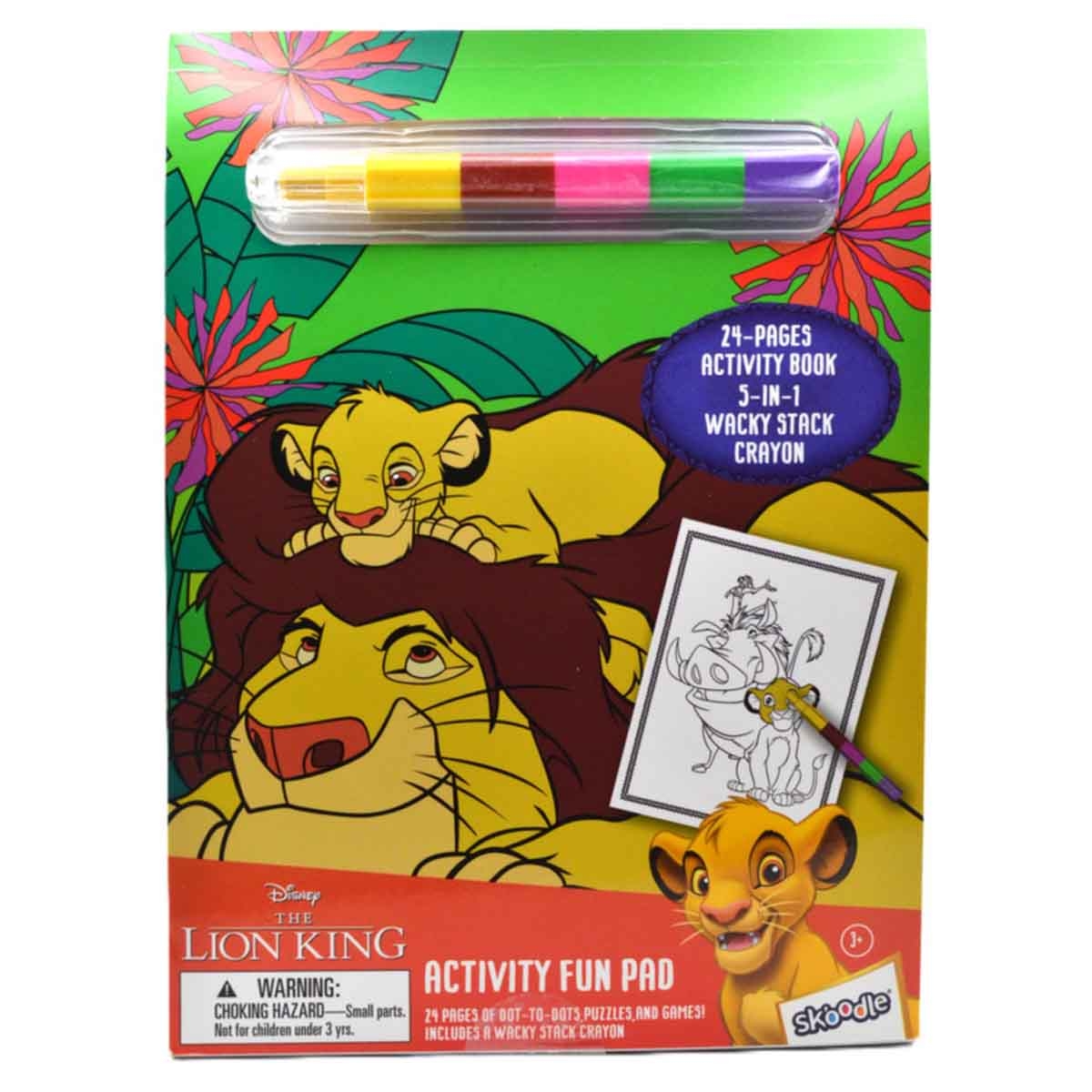 Disney The Lion King Activity Fun Pad with Stackable Crayon Unisex, 3-4 Years